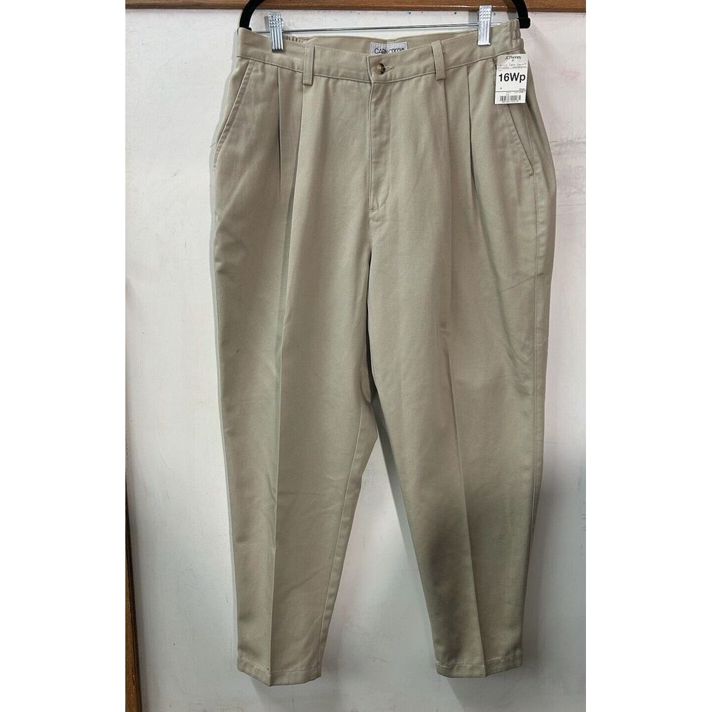 CABIN CREEK Women's Khaki Cotton Dress Pants Plus Size 16WP Pockets